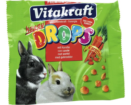 Pamlsky pro hlodavce, Vitakraft Happy Drops pro zakrslé králíky, 40 g