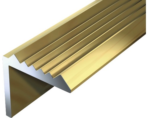 ALU - schodový profil, zlatý elox 21x21x1,8 mm, 2 m