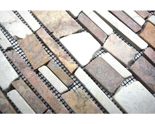 Mozaiková dlaždice z přírodního kamene s podélnými kameny