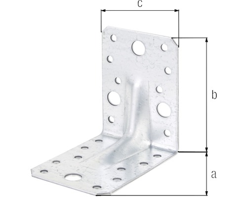 Kovový úhelník s otvory a rozměry