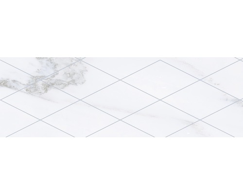 Dlažba imitace mramoru Velvet Brick geo blanco 11 x 33,15 cm Bílé dlaždice s mramorovým vzhledem a kosočtvercovým vzorem