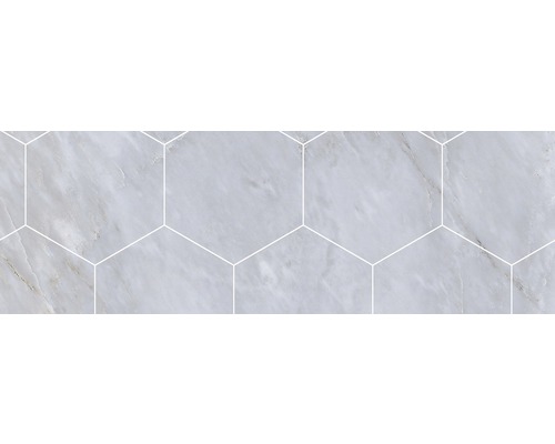 Dlažba imitace mramoru Velvet Brick geo gris 11 x 33,15 cm Šestiúhelníkové dlaždice s mramorovým vzhledem