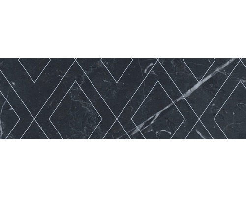 Dlažba imitace mramoru Velvet Brick geo negro 11 x 33,15 cm