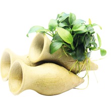 Dekorace do akvária s jeskyněmi a vodní rostlinou