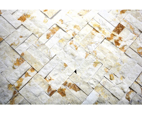 Mozaikové dlaždice z přírodního kamene ve vzoru rybí kosti