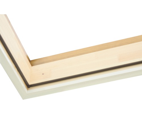 Detail dřevěného rámu střešního okna