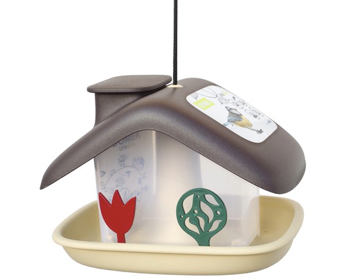 Závěsný ptačí budka s krmítkem