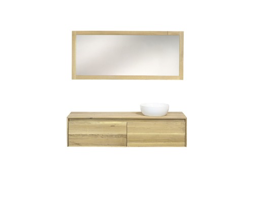 Koupelnová sestava s umyvadlem na desku a zrcadlem