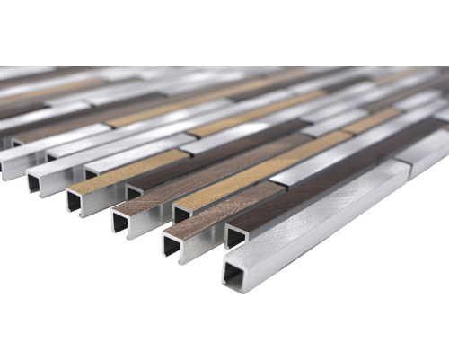 Mozaiková dlaždice z hliníku a vzhledu dřeva