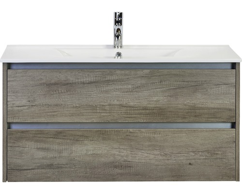 Koupelnový nábytkový set Dante 100 cm s keramickým umyvadlem Model 1 dub Nebraska