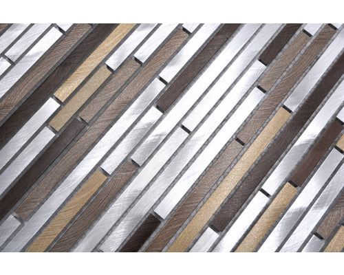 Mozaiková dlaždice s efektem dřeva a kovu