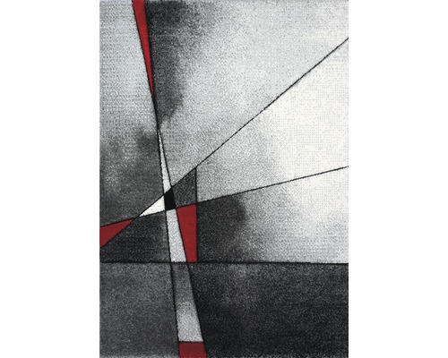 Kusový koberec Brilliance 21087/951 červený 120x170cm Koberec s abstraktním geometrickým vzorem v různých odstínech šedé a červenými akcenty