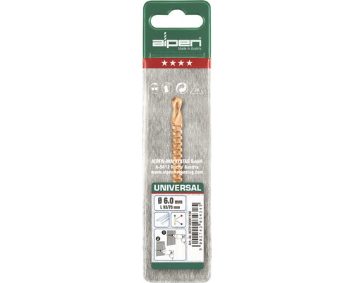 Alpen univerzální vrták, průměr 6,0 mm