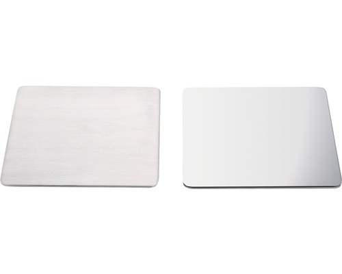 Dvě čtvercové desky z nerezové oceli