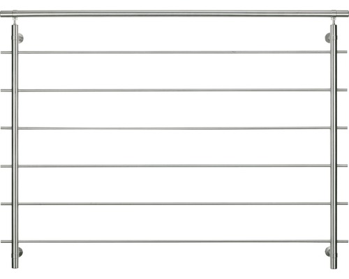 Kompletní sada zábradlí Pertura nerez pro francouzská okna s vodorovnými kulatými tyčemi Š: 2,5 m