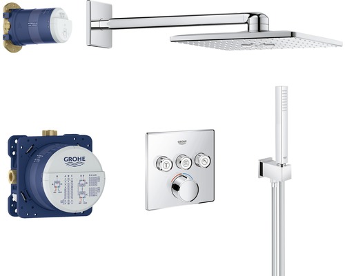 Podomítkový sprchový systém GROHE Rainshower SmartControl System chrom 34712000 Sprchový systém s hlavovou sprchou, ruční sprchou, termostatem a podomítkovou instalací