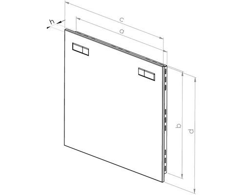 Technický výkres revizního otvoru s rozměry.