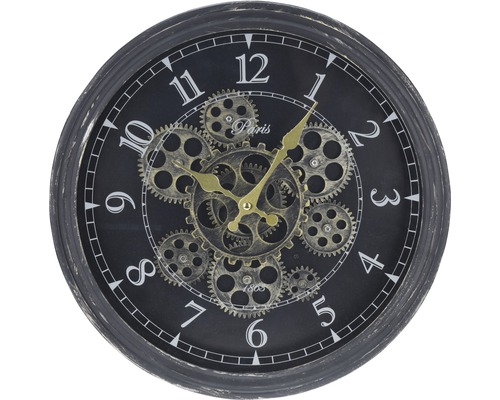 Nástěnné hodiny černé Ø 37 cm