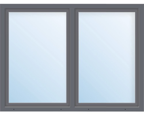 Plastové okno dvoukřídlé se štulpem ARON Basic bílé/antracit 1300 x 1000 mm