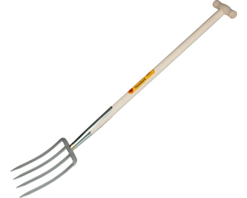 Zahradní vidle s dřevěnou rukojetí a čtyřmi hroty