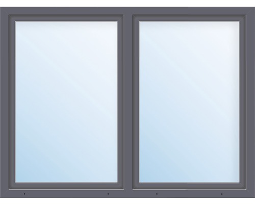 Plastové okno dvoukřídlé se štulpem ESG ARON Basic bílé/antracit 1300 x 1400 mm-0