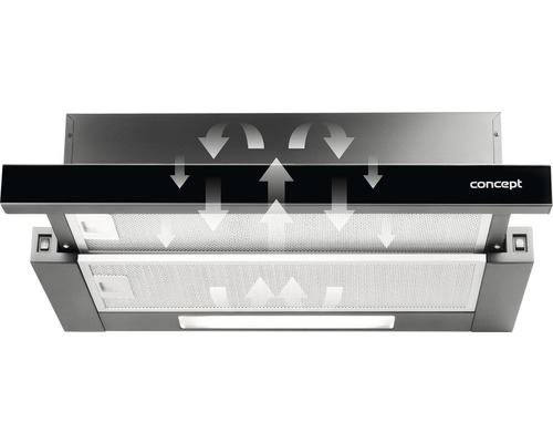 Odsavač par se šipkami proudění vzduchu