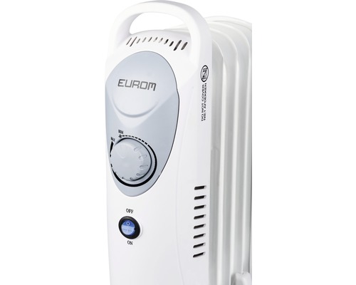 Topení Eurom s regulátorem teploty a varovným symbolem nezakrývat