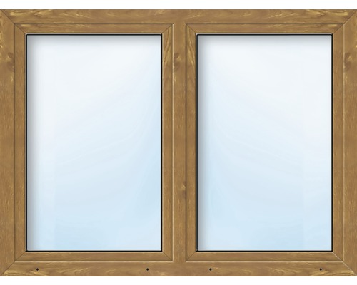 Plastové okno dvoukřídlé se štulpem ARON Basic bílé/zlatý dub 1550 x 1200 mm Dvojité okno s dřevěným rámem