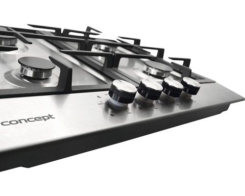 Plynová varná deska Concept se čtyřmi hořáky a ovládacími knoflíky
