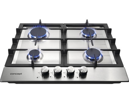 Plynová varná deska se čtyřmi hořáky a otočnými knoflíky