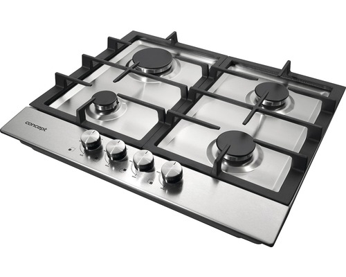 Nerezová plynová varná deska se čtyřmi hořáky