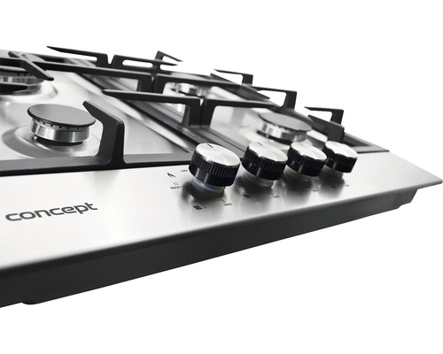 Plynová varná deska Concept se čtyřmi varnými zónami a ovládacími knoflíky