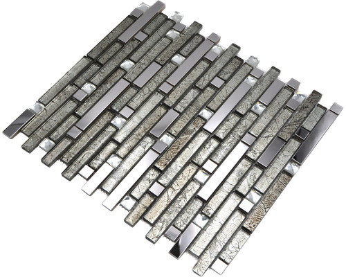 Mozaiková dlaždice ze skla a kovu