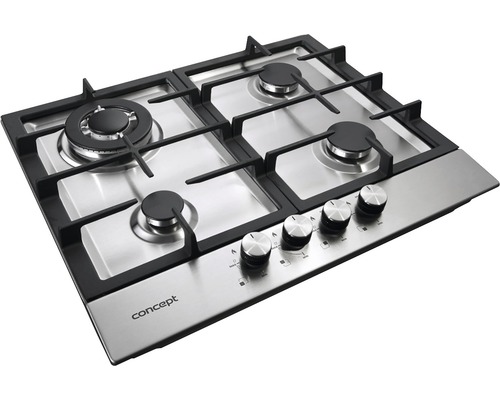 Nerezová plynová varná deska se čtyřmi hořáky