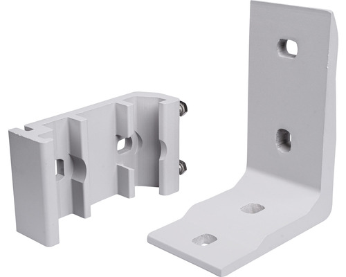 Dva montážní držáky pro solární panely s otvory pro šrouby