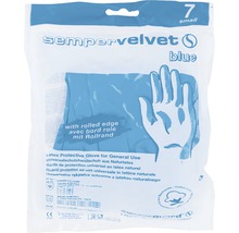Latexové ochranné rukavice Sempervelvet, velikost 7, Malé, se srolovaným okrajem
