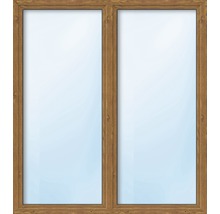 Balkónové dveře plastové dvoukřídlé se štulpem ESG ARON Basic bílé/zlatý dub 1600 x 2000 mm-thumb-0
