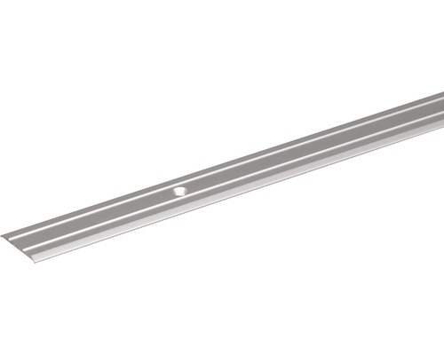 Alu přechodový profil, stříbrný elox 38 mm, 0,9 m Kovový přechodový profil s montážním otvorem