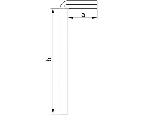 Obrázek imbusového klíče s rozměry a a b