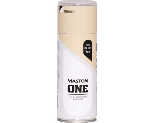 Barva ve spreji ONE Satin slonová kost RAL1014 400ml Maston One sprej, slonová kost RAL 1014, satén