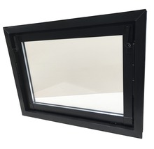 Sklopné sklepní okno plast hnědé 600x600 mm s izolačním sklem-thumb-0