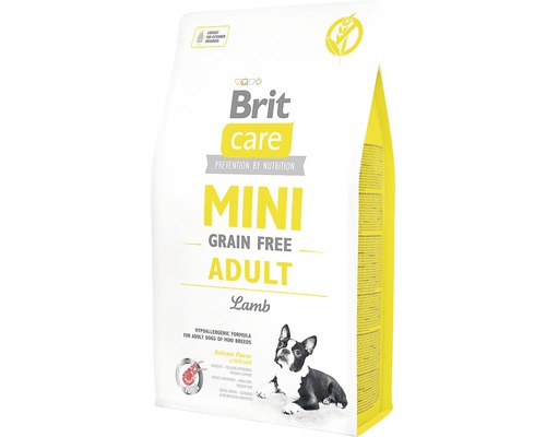 Granule pro psy Brit Care Mini Grain Free Adult Lamb 2 kg Brit Care Mini Adult suché krmivo pro psy s jehněčím masem