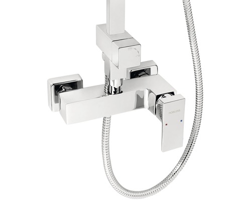 Nástěnná sprchová baterie z kovu se sprchovou hadicí