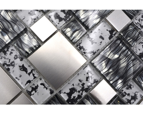 Mozaika z skla a nerezové oceli