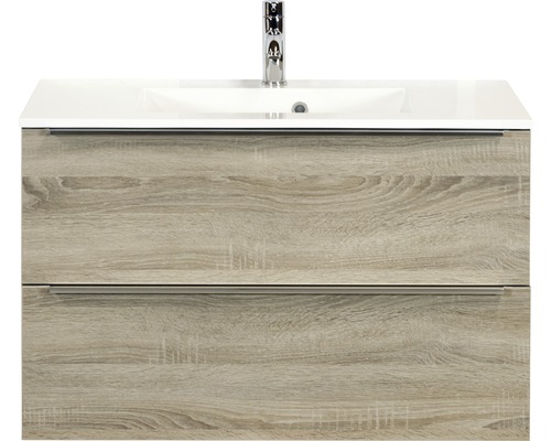 Koupelnový nábytkový set Pulse 90 cm s umyvadlem dub šedý