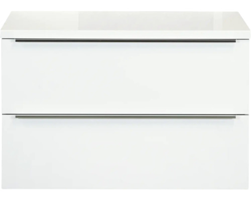 Koupelnová skříňka pod umyvadlo Pulse 90 cm s umyvadlovou deskou bílá lesklá