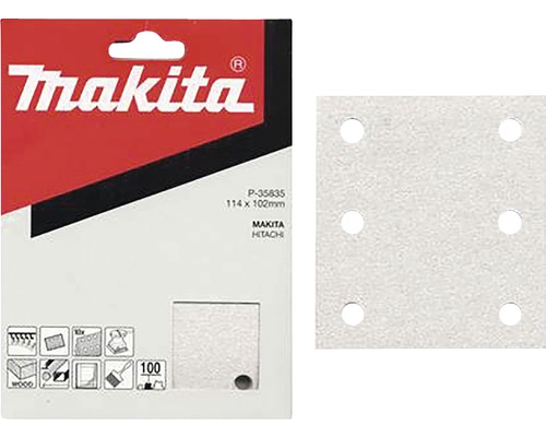 Brusný papír Makita, zrnitost 100, 114x102 mm