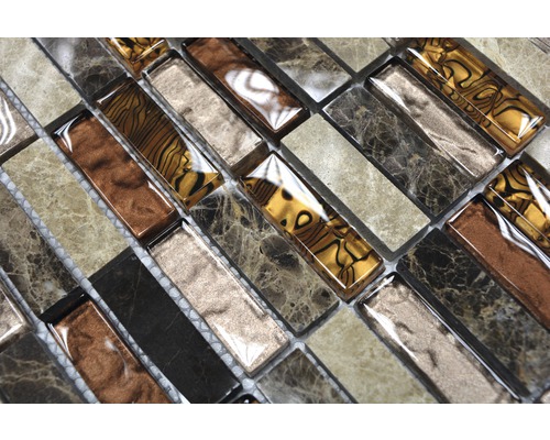 Mozaiková dlaždice ze skla a kamene