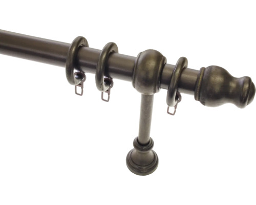 Záclonová tyč s kroužky a držákem