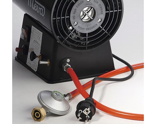 Plynové topidlo s napájecím kabelem a regulátorem